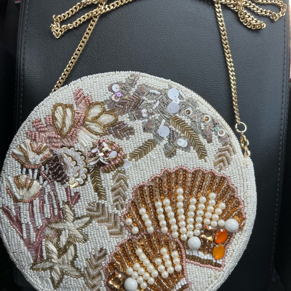 Anthropologie Under the Sea Beaded Bag - Cream - Picture 3 of 5